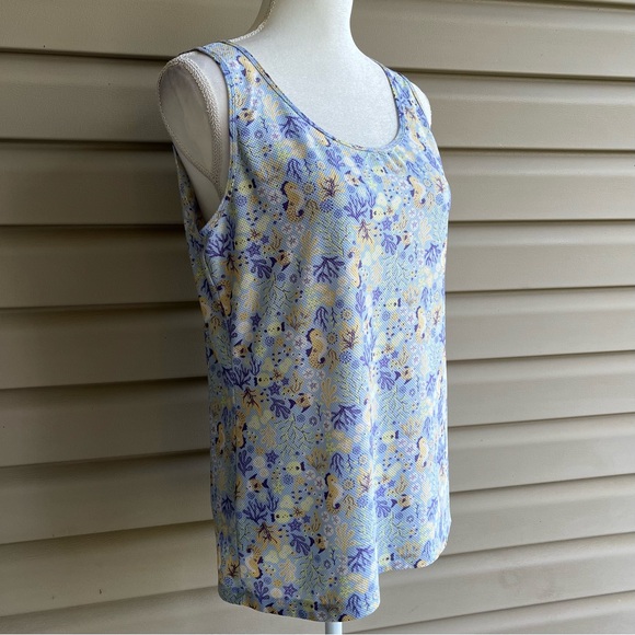 •Duluth Trading Co• Textured Ocean Life Tank Top - Size Large - Picture 5 of 7